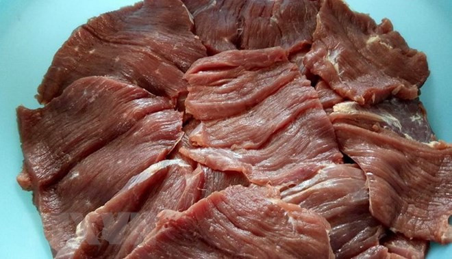 火腿肉。 越通社记者 鸿叠 摄