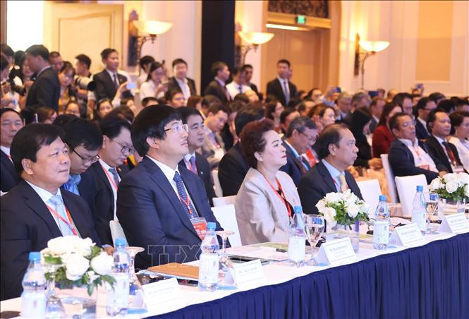众多国内外代表出席会议。图自越通社