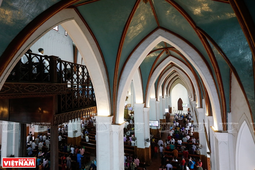 楚健教堂恢弘壮丽，古香古色，具有重要的宗教和历史意义。图自越通社/越南画报记者 越强