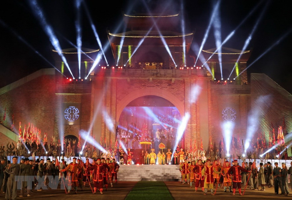 再现立国时期祭天仪式。越通社记者 宁德芳 摄