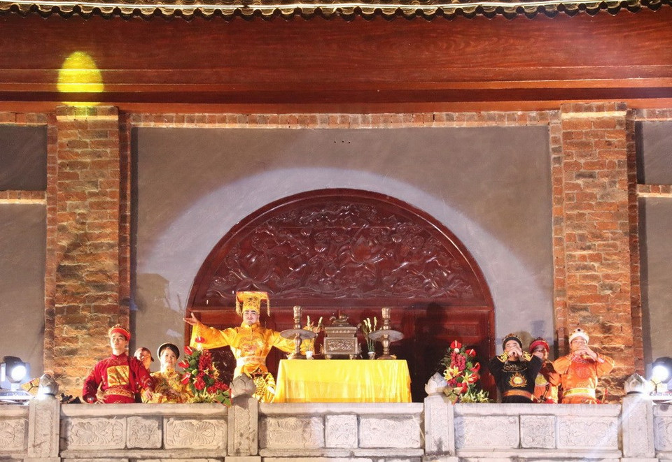 再现立国时期祭天仪式。越通社记者 宁德芳 摄