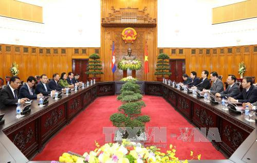 阮晋勇总理认为，此次访越将为加强越柬传统友谊与全面合作关系作出重要贡献。（图片来源：越通社）