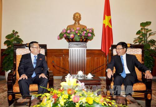 金明吉大使重申，将竭尽全力为促进越朝关系作出贡献。（图片来源：越通社）