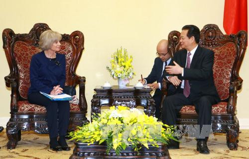 阮晋勇总理认为此访的成功为两国立法机构乃至两国关系作出积极贡献。（图片来源：越通社）