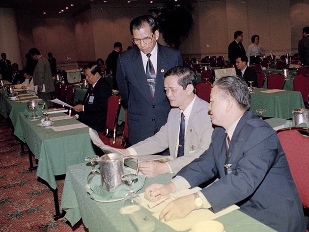 越南国会代表团出席第19届东盟议会联盟大会工作委员会会议。越通社记者春遵摄