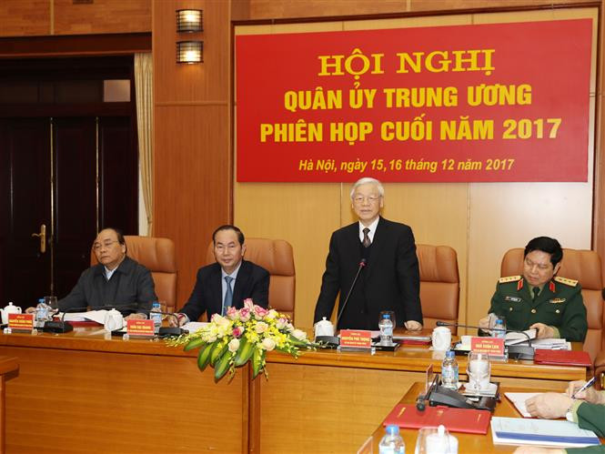 越共中央总书记、中央军委书记阮富仲在会上致开幕辞。（图片来源：越通社）