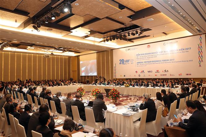 2017年度越南企业论坛现场。（图片来源：越通社）