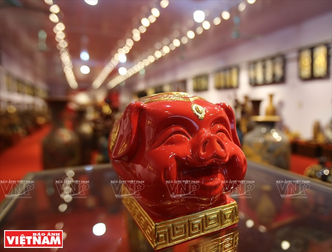 八场村泥陶猪成为2019己亥年春节的上佳礼物。图自越通社