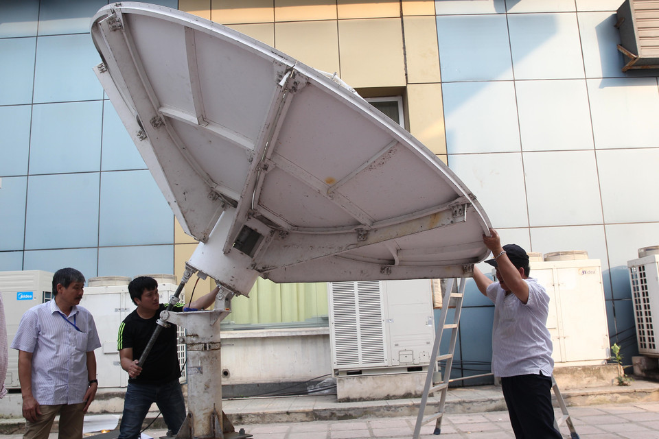 美朝领导人第二次会晤新闻中心的筹备及设备安装工作正在进行中。越通社记者 林庆 摄