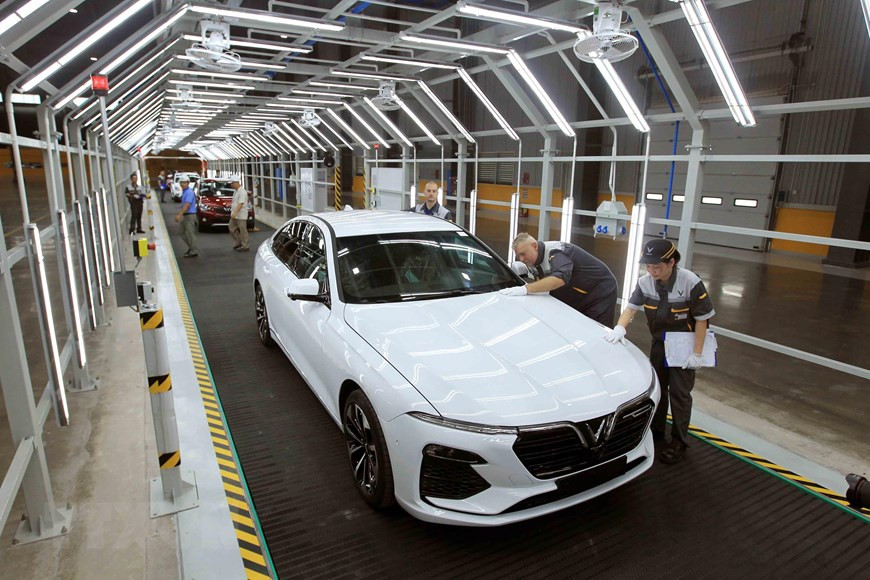  VinFast使用世界最先进的技术对出厂前的汽车进行质量检验。图自越通社