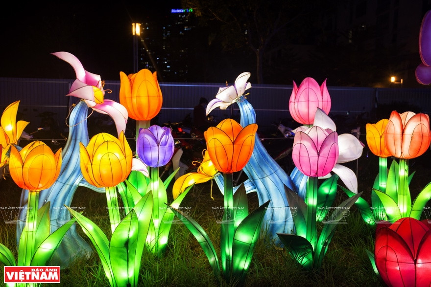 灯光节的展区面积为10万平方米。图自越通社