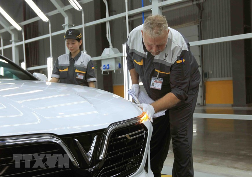  VinFast使用世界最先进的技术对出厂前的汽车进行质量检验。图自越通社