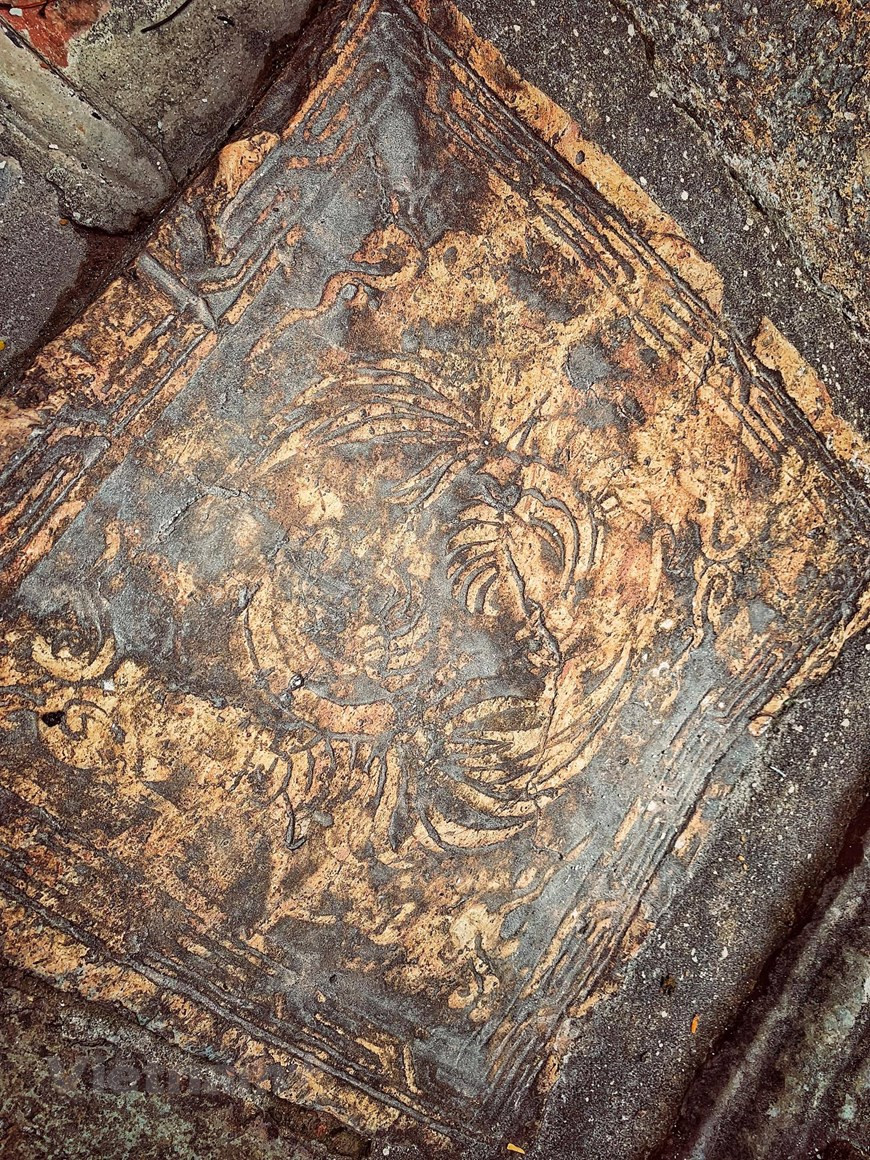 第十世纪仍留下的石头。vietnamplus记者 春梅 摄