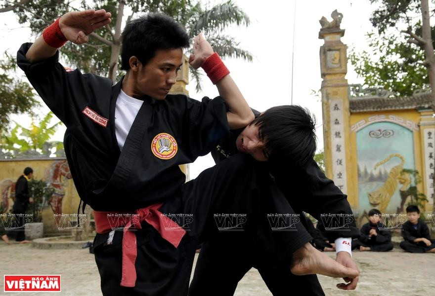 越南传统武术排练。越通社记者 青江 摄