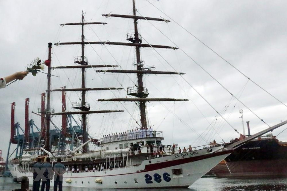 2019年5月1日，黎贵敦286号帆船抵达雅加达丹戎不碌(Tanjung Priok）港，开始对印尼进行访问。越通社记者 廷映 摄