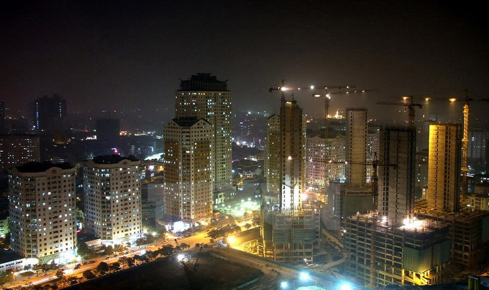  河内市青春郡忠和-仁政居民区一角。（图片来源：越通社）