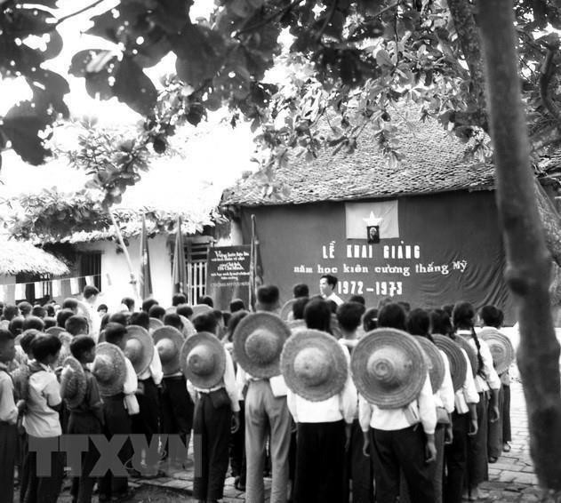 一所学校新学年开学典礼。越通社资料图