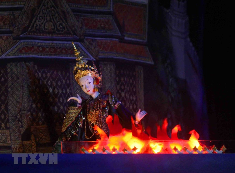 泰国木偶戏节目。越通社记者 青松 摄