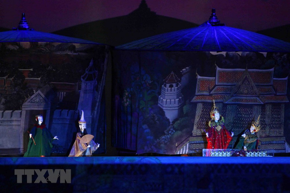 泰国木偶戏节目。越通社记者 青松 摄