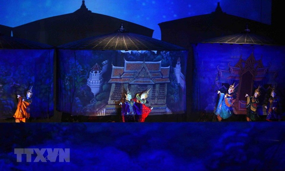 泰国木偶戏表演节目。越通社记者 青松 摄