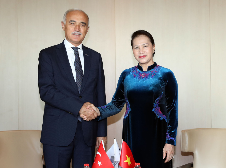 阮氏金银与土耳其对外经济关系委员会(DEIK)主席纳伊尔。越通社记者 仲德 摄