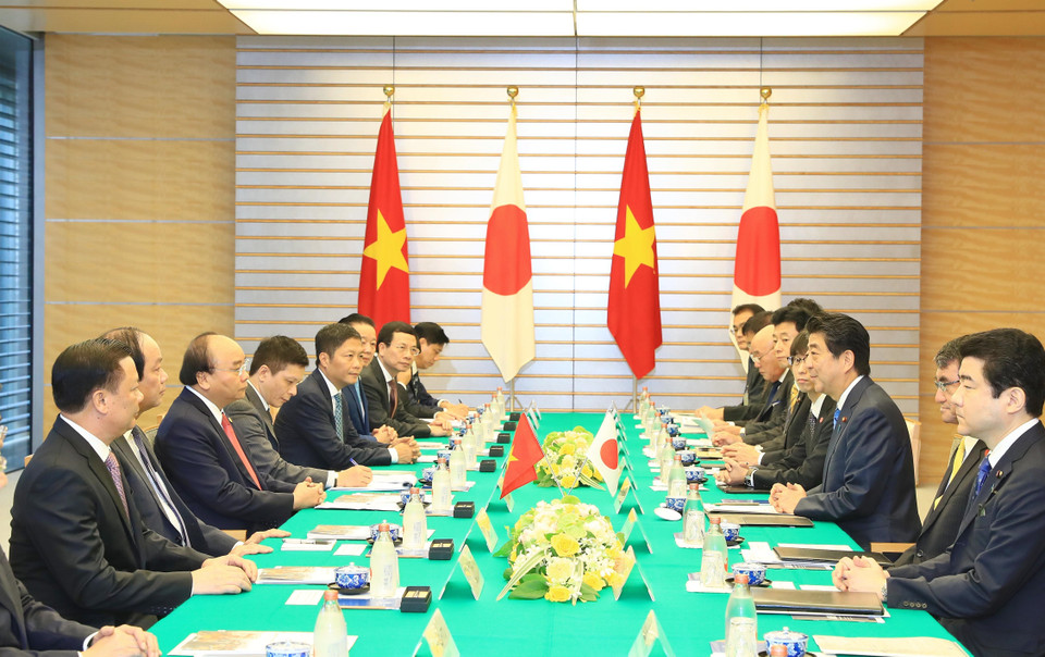 双方举行会谈。越通社记者 统一 摄