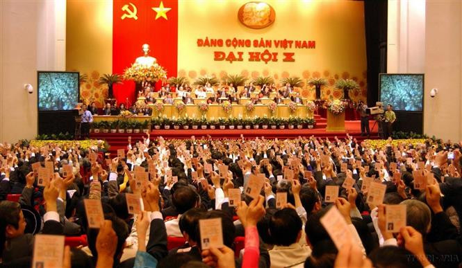 越共第十次全国代表大会从2006年4月18日至25日在河内举行。越通社资料图