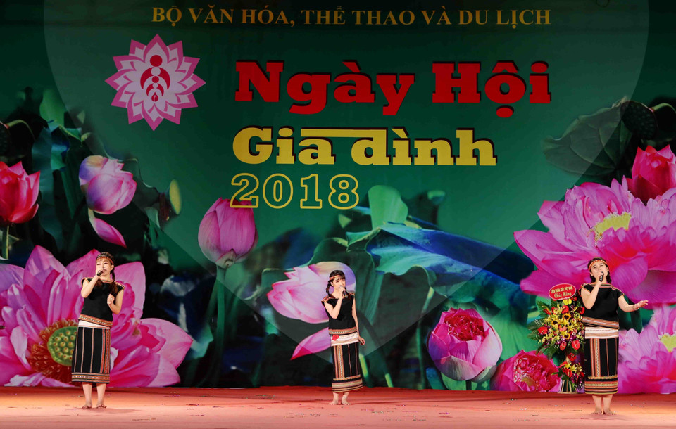 “家庭——爱的港湾”的2018年越南家庭日系列活动的文艺节目。（图片来源：越通社）