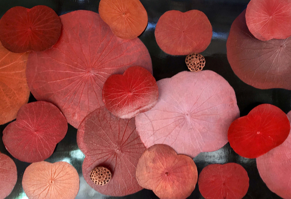 2018年莲花节展出的作品。越通社记者 国越 摄