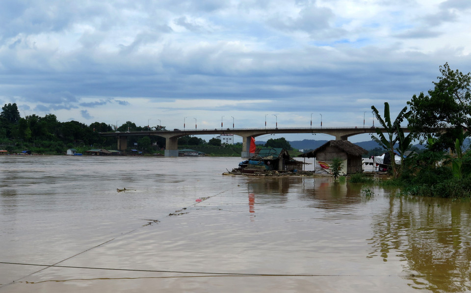 暴雨洪灾导致宣光省多条江河水位上涨，许多水产养殖户损失惨重。越通社记者 文子 摄