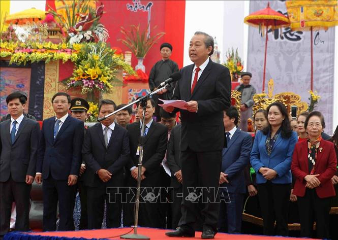 政府副总理张和平发表讲话。越通社记者 青松 摄