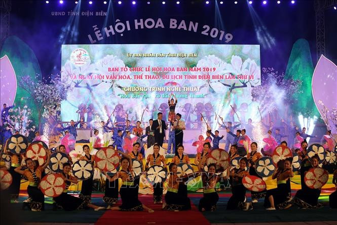 2019年奠边省羊蹄甲花节开幕式场景。图自越通社