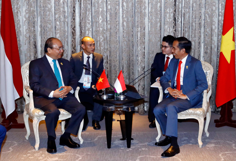 阮春福会见印尼总统佐科。越通社记者 统一 摄