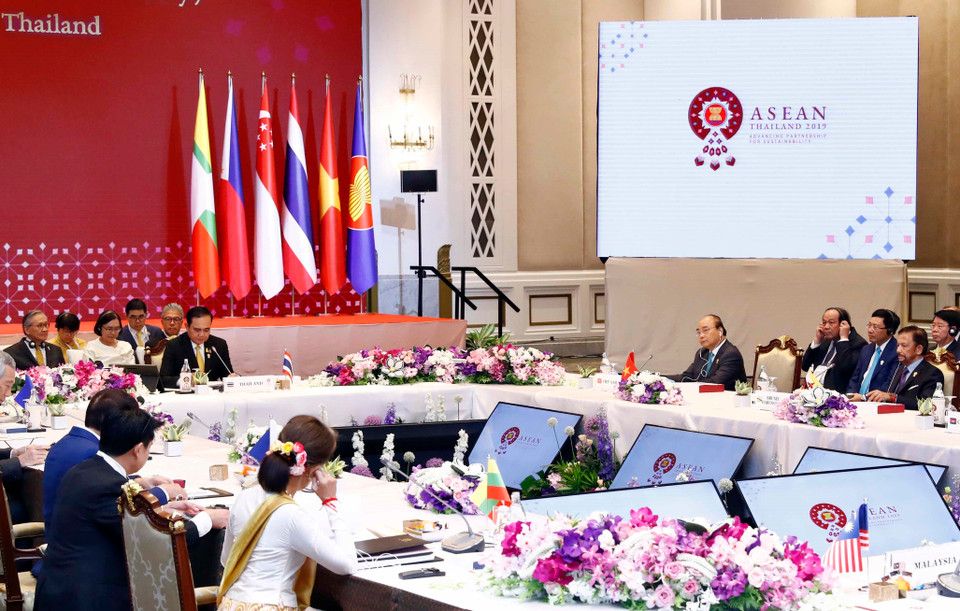 第34届东盟峰会全体会议开幕式场景。越通社记者 统一 摄