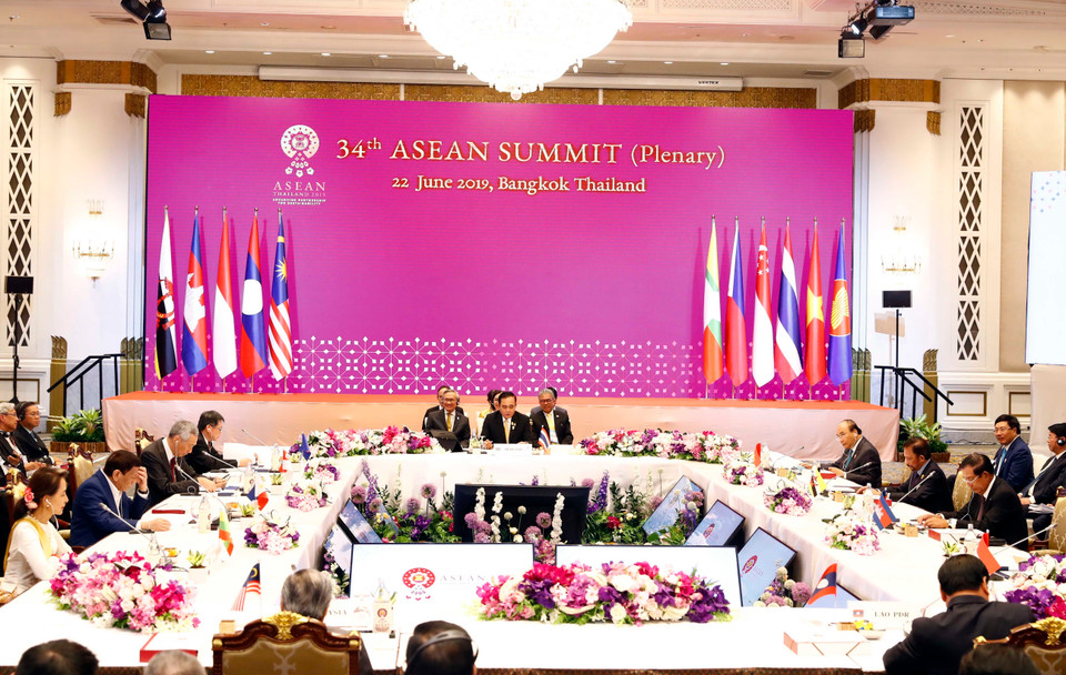 第34届东盟峰会全体会议开幕式场景。越通社记者 统一 摄