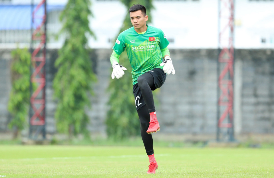 越南国家男足队守门员范文强。越通社记者 黄灵 摄