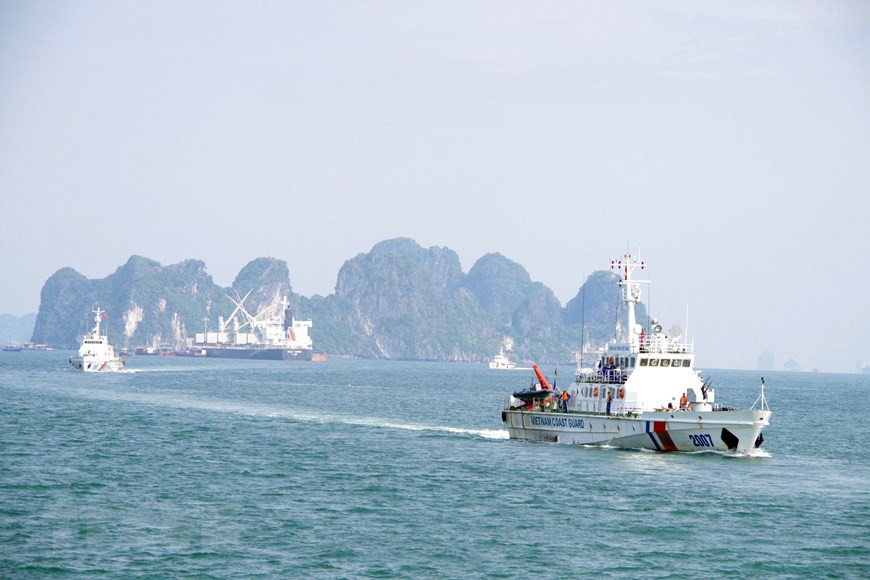 海上训练舰的编队。图自越通社