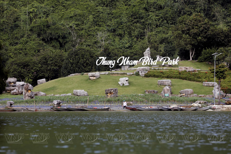 位于辽阔水湖中的山丘是游客理想的露营之地。图自越南画报