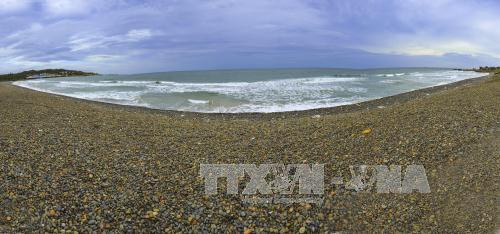 古石色彩石滩汇集了黑、白、黄、紫等众多颜色的石头（图片来源：越通社）