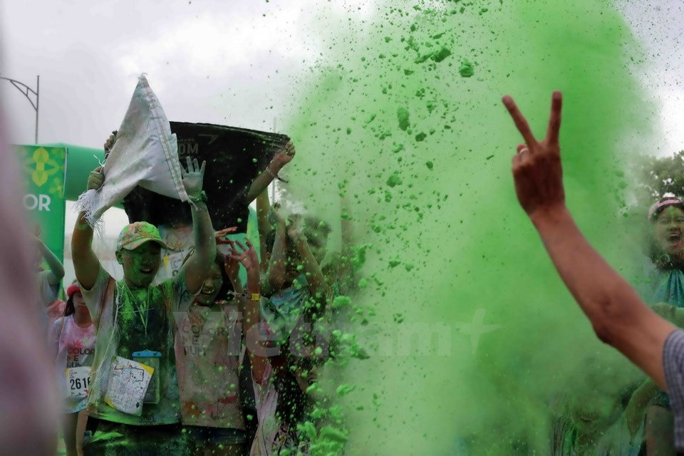 6月25日在岘港市举行的“彩色跑——Color Me Run”活动。 （图片来源：越通社）