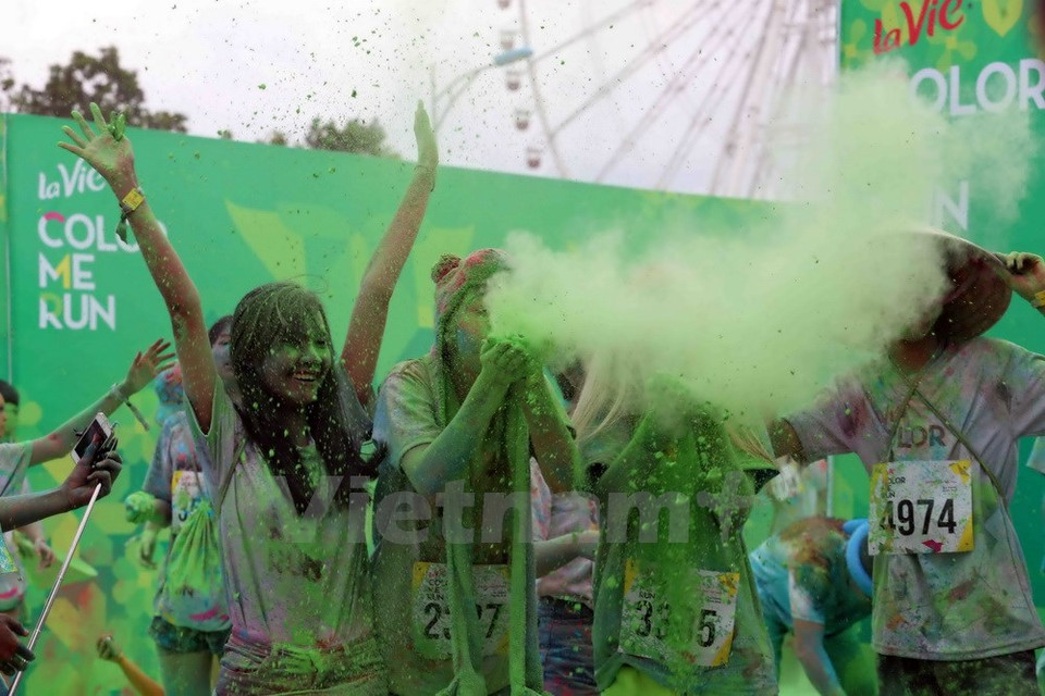 6月25日在岘港市举行的“彩色跑——Color Me Run”活动。 （图片来源：越通社）