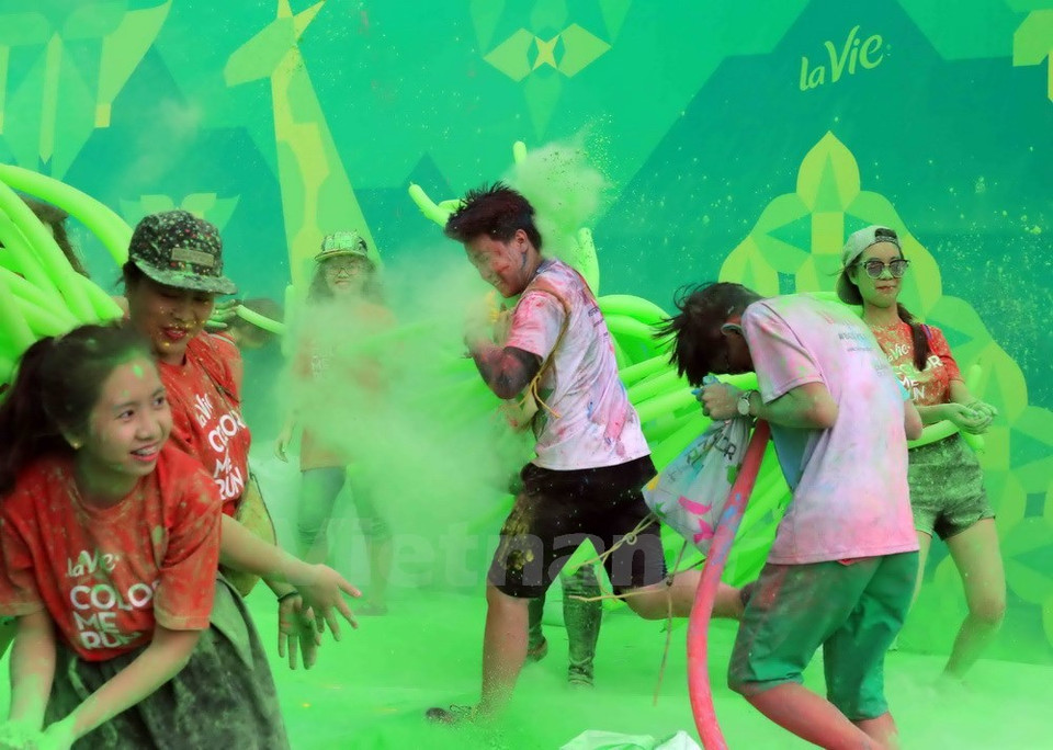 6月25日在岘港市举行的“彩色跑——Color Me Run”活动。 （图片来源：越通社）