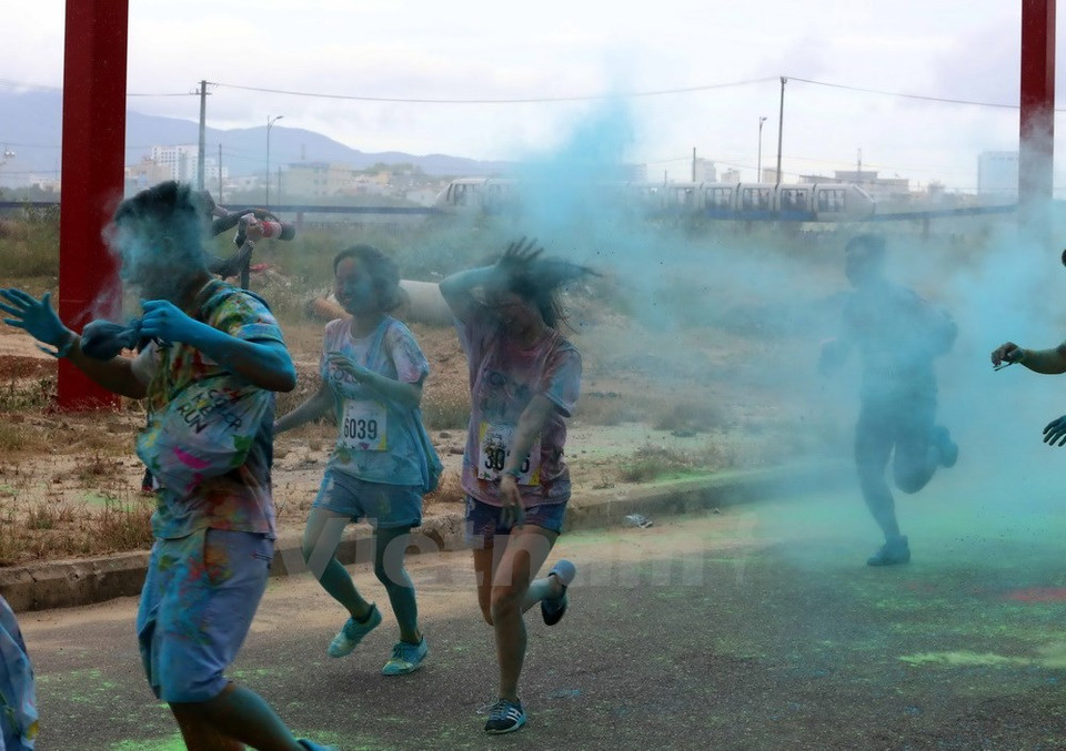 6月25日在岘港市举行的“彩色跑——Color Me Run”活动。（图片来源：越通社）