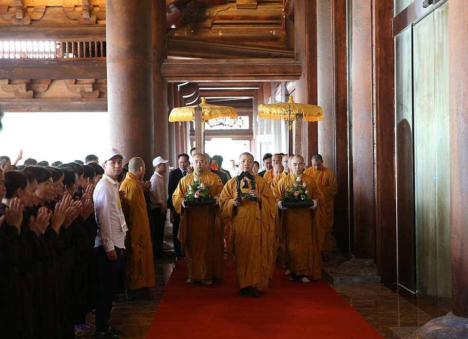 2019年第16届联合国卫塞节闭幕式上的仪式。越通社记者 阳江 摄