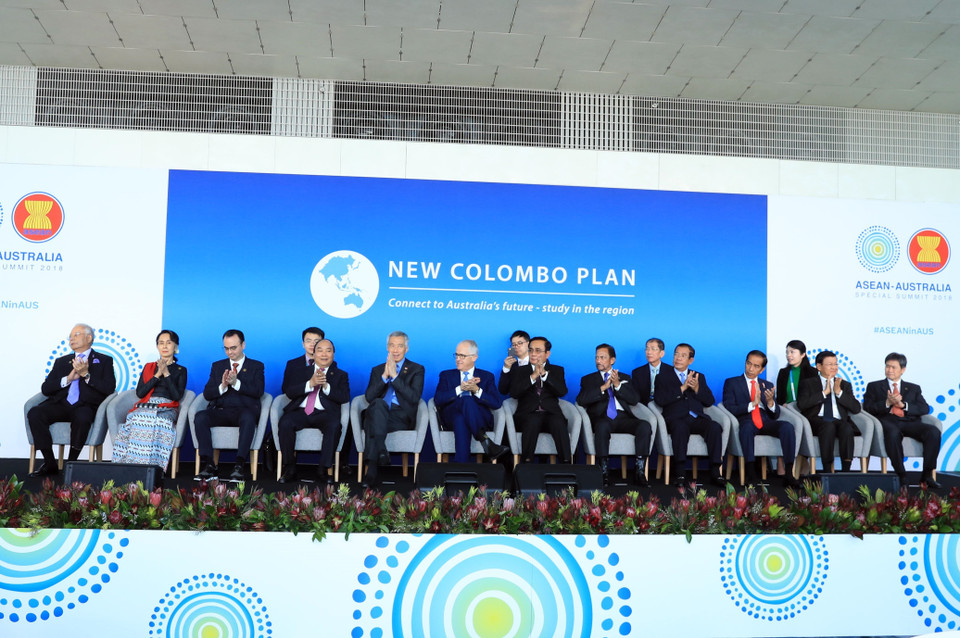 越南政府总理阮春福出席新哥伦坡计划招待会。越通社记者 统一 摄