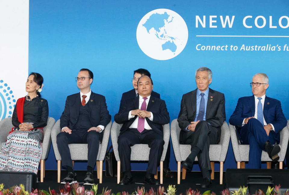 越南政府总理阮春福出席新哥伦坡计划招待会。越通社记者 统一 摄