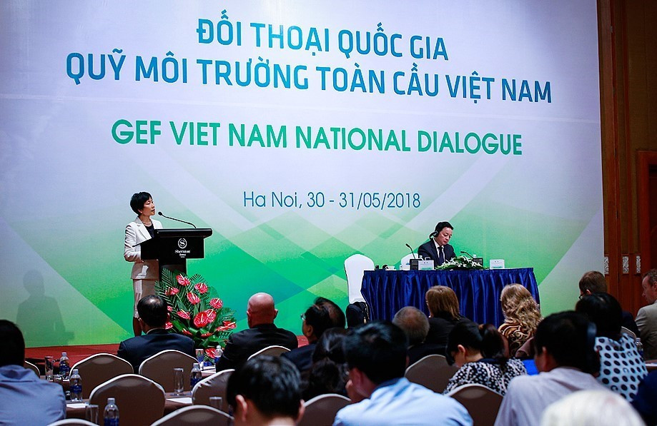 全球环境基金（GEF）首席执行官兼主席石井菜穗子女士发表讲话。越通社记者 仲达 摄。越通社记者 仲达 摄