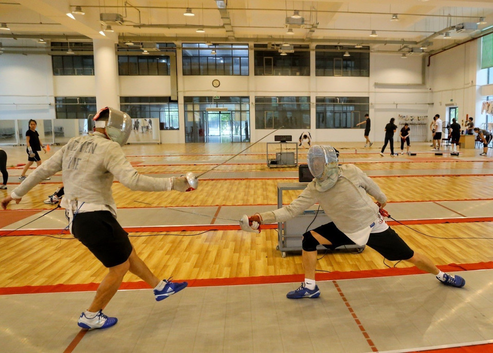 越南击剑队下决心在本届东南亚运动会期间搏击风浪，夺得佳绩。图自越通社