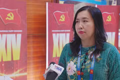 越南外交部副部长黎氏秋姮接受媒体记者采访。图自越通社
