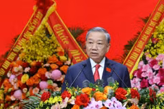 越共中央总书记苏林在会上发表指导性讲话。图自越通社